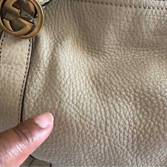 Gucci Miss GG Convertible Tote Leather Medium Neutral Zip Top Closure Large Bag - Picture 16 of 16